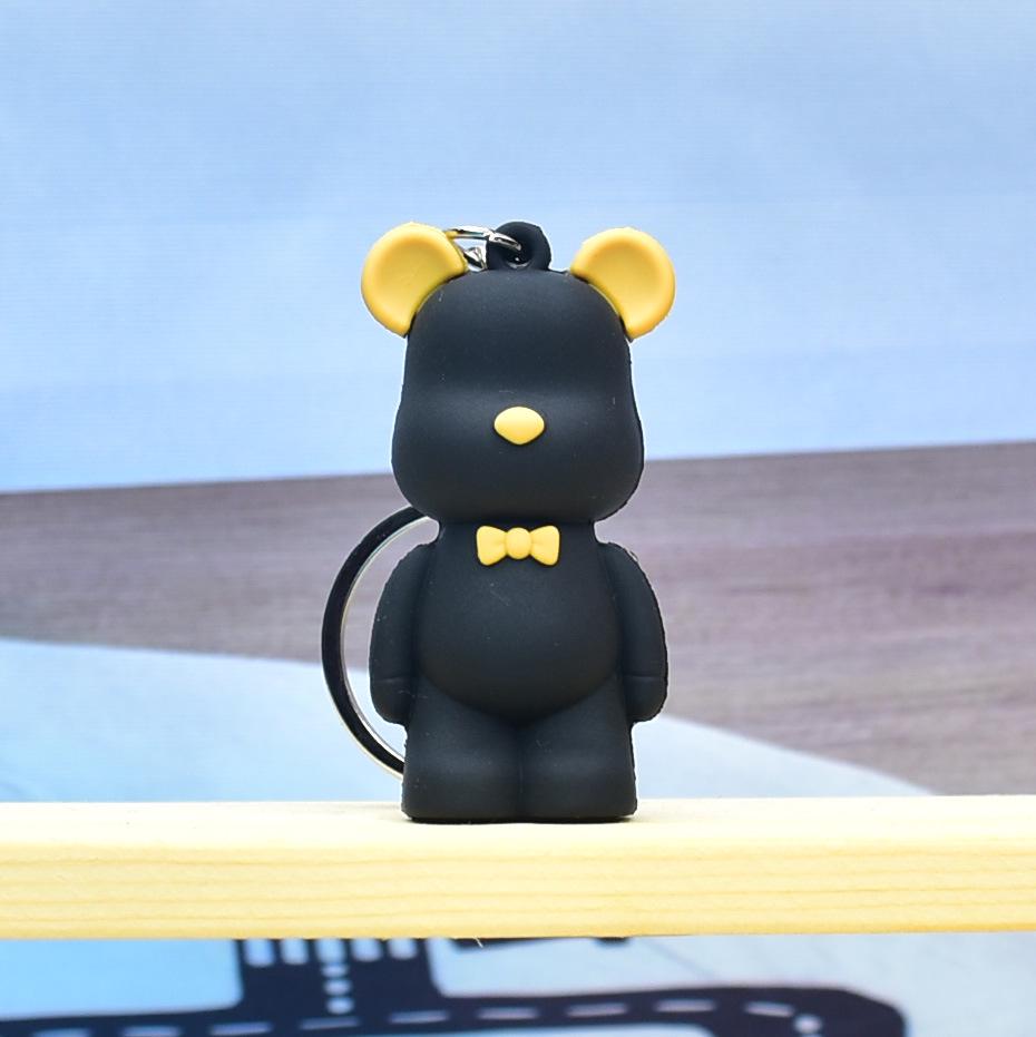 "3D Soft Bear Keychain Pendant - Cute and Trendy Accessory for Bags and Car Keys"