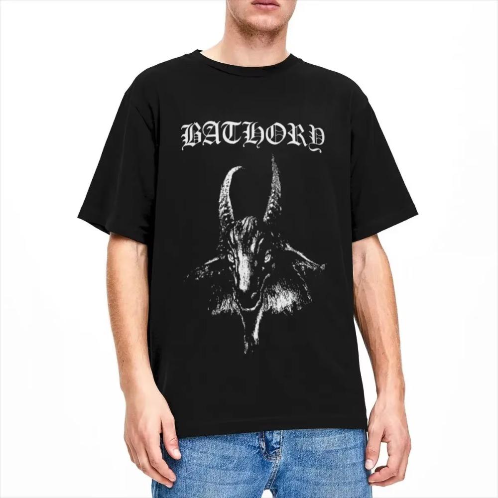 Men Women's Bathory Black Metal Shirt Merchandise Pure Cotton Clothes Funny Round Neck Tees Plus Size Shirts