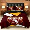 Torino Football Club Pattern Bedding uilt Set uilt Cover Pillowcase Home Decoration Birthday Gift (1 * duvet cover + 2 * pillowcase without core)