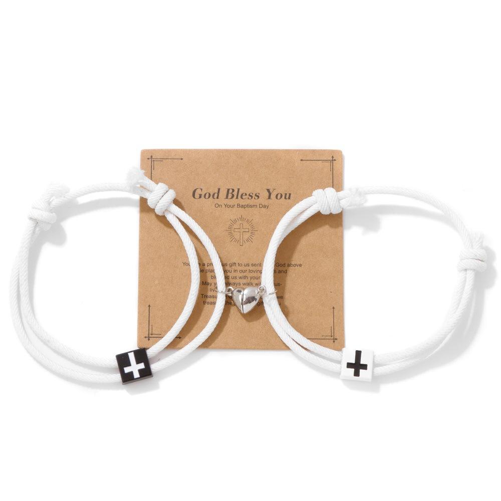 

JYL TS Bracelet Men s Eye Cross Design Bold Enhances Courage And Faith CCA404 середній червоно фіолетовий колір