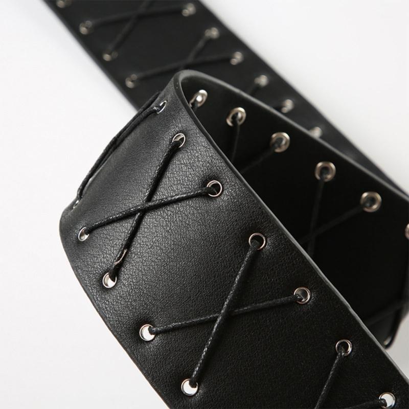 Adjust Laceup Cincher Belt Women Waist Belt Western Wide Belt PU Corset