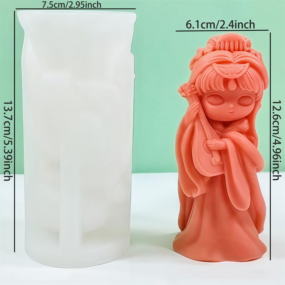 Princess Dolls Silicone Candle Mold DIY Girl Portrait Plaster Epoxy Casting Molds Gypsum Handmade Soap Baking Decoration Mould