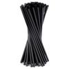 50x Black Plastic Reusable Straws for Drinks Straight