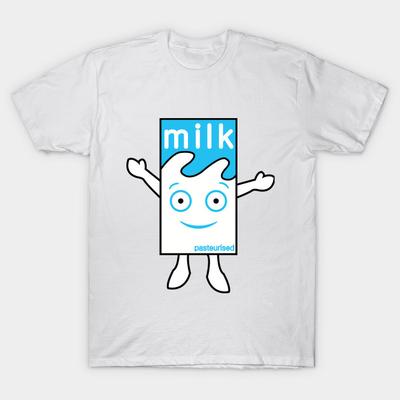 T-Shirt Damen Milk Boy Harajuku Print Kawaii T-Shirt Sommer Kurzarm Damen T-Shirt Top Tee