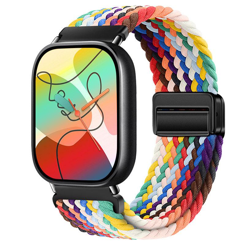 For Redmi Watch 6/5/4 XiaoMi Mi Band 8 Pro Quick Release Magnetic Woven Nylon Band Adjustable Breathable Sport Wristband