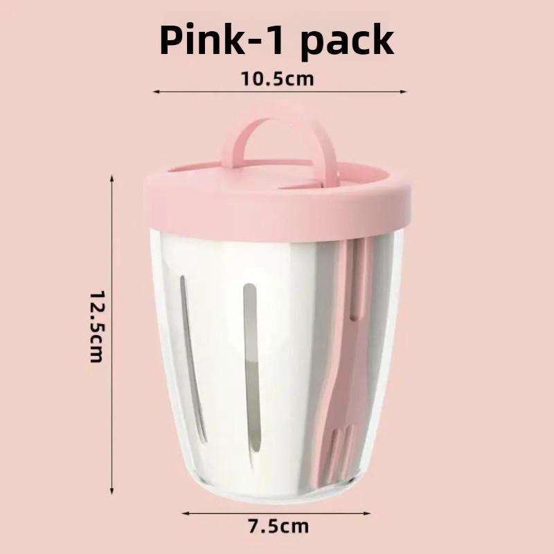 Fruit Cup - Portable, with Water-draining Feature, Comes with A Fork. Breakfast Salad Cup. Take-away for Outdoor Picnic. Fruit Cup Made of Oatmeal.