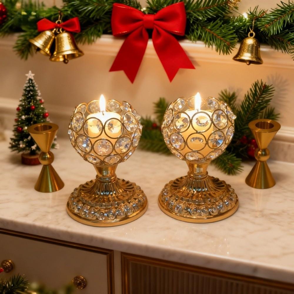 New Elegant Crystal Candle Holders Multi-scene Candle Stand Candlestick Holder Shiny Crystal Candlestick Home Decor