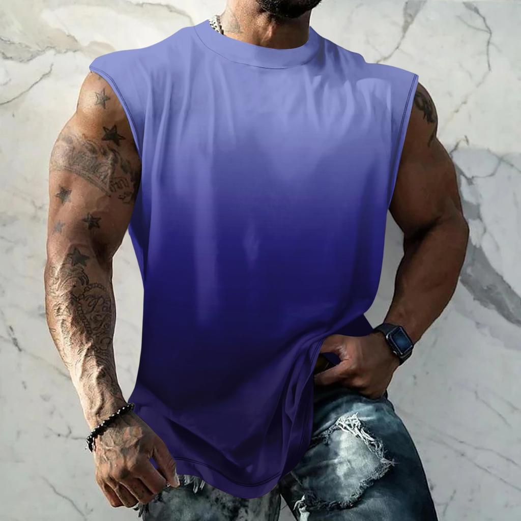 Men Sleeveless Tank Top Muscle Shirt Casual Loose Fit Basic Plain Undershirt Summer Sportswear Workout Gym Vest