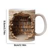 350 ml 3D-effekt bokhyllekrus Creative Space Design Keramisk krus Bibliotekkrus Bokelskere Kaffekopp Julegaver til lesere
