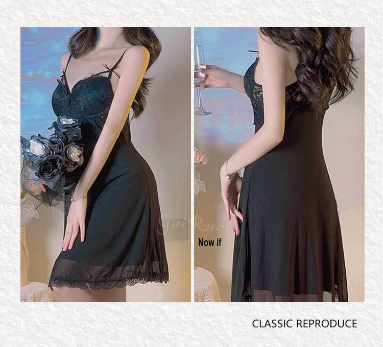 Elegant Underwire Camisole Nightgown with Chest Pads & Robe Set for Women