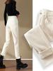 New Arrival 2026: Women's Off-White High-Waisted Slim-Fit Skinny Jeans, Versatile Straight-Leg Style for Spring