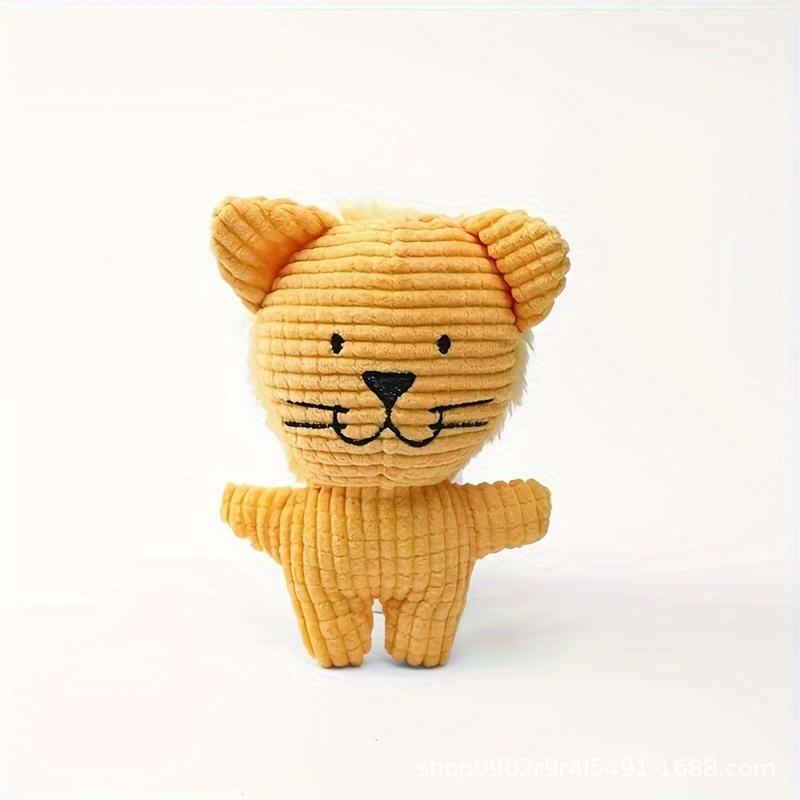 Corduroy Bunny Plush Dog Toy, Squeaky Stuffed Rabbit Chew Toy for Small Medium Dogs, Interactive Pet Play Gift