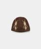 Kueo Hairy Mixed Argyle Beanie (Melange Brown)