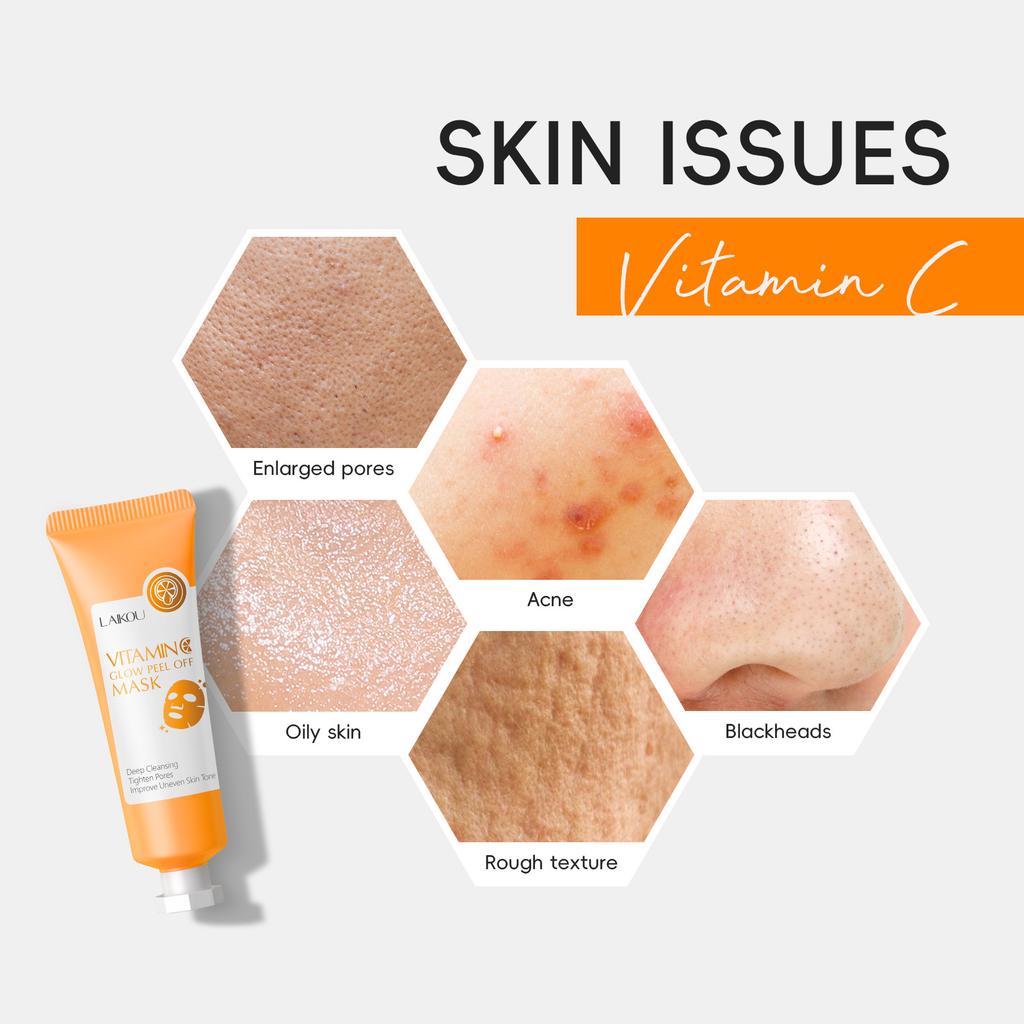 Vitamin C Remove Blackhead Cleaning Mask Peel-off Mask Pores Beauty Health VC Glow Peel Off Mask Black Point Mask Face Skin Care