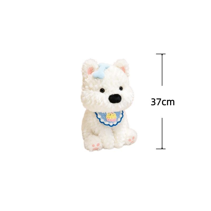 West Highland White Terrier Plush Toys White Dog Stuffed Doll Adorably Room Decor Toys Accompany Sleep Toy Kids Birthday Gifts