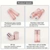 2pcs 10ml/0.34oz  Glass Roll On Bottle Pink Roller Bottle Essential Oil Lip Gloss Refillable Tube Empty Jar Glass Perfume Bottle