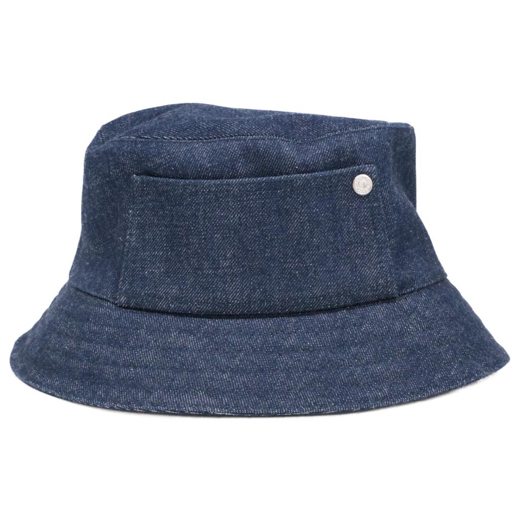 HERMES [Excellent Condition/Domestic Authentic] Helen Silky Denim Pocket Bucket Hat hat 57 IndigoUsed