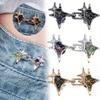 3Pcs Waist Buckle with Artificial Diamond, Cross Star Shaped Waist Buckle Decorative Buttons, No Sewing, Removable Button For Waist Adjustment