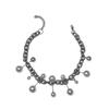 Hip-Hop Punk Fashion Round Buckle Pearl Imitation Necklace Punk Personality Retro Necklace Women's Trendy Jewelry Accessory