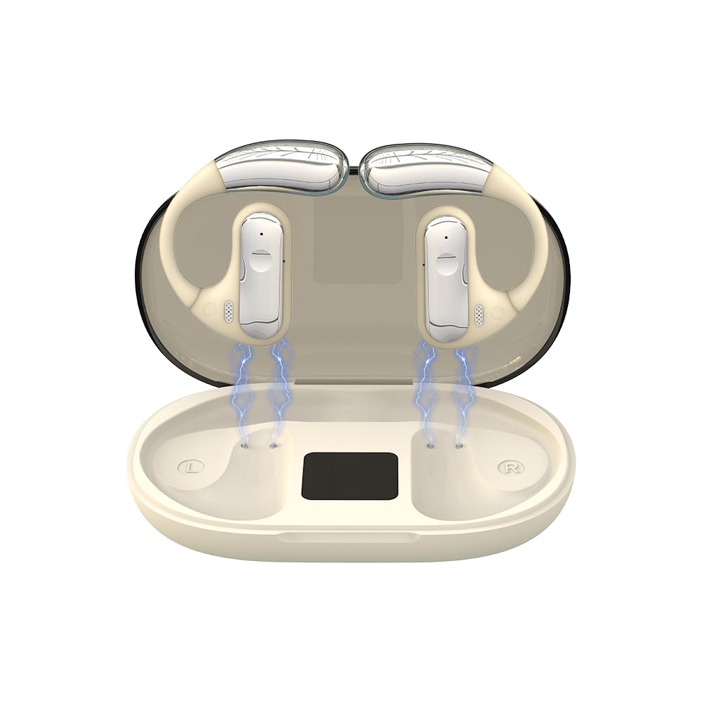 Bluetooth Wireless Air Separate Left and Right Single or Waterproof and Compatible with and for and Beige 5.3 Headset, Earphones, Conduction, Headset,