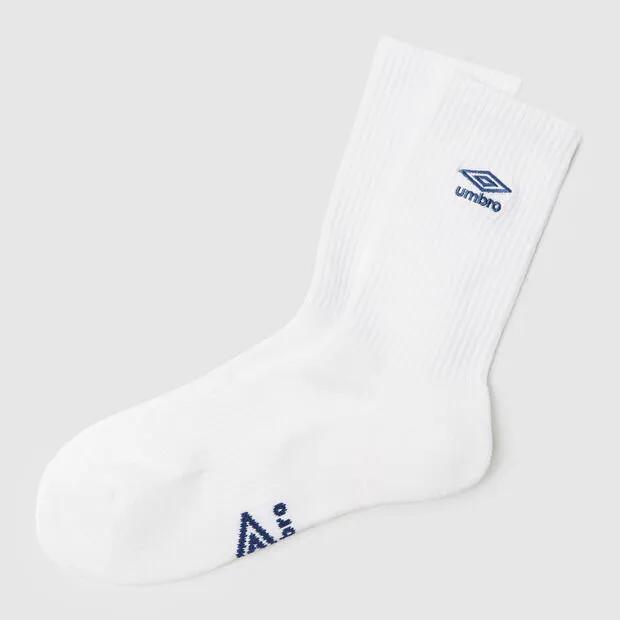 Embroidered Logo Cushioned Crew Socks White UR123CSC23