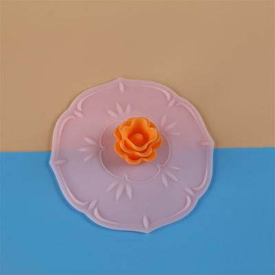 Food-grade Universal Cup Lid - Soft Lid - Dust-proof Silicone Cup Lid - Rose Cartoon Figurine