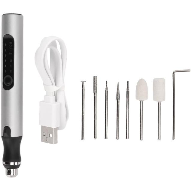 Oumefar Mini Cordless Rotary Tool, Cordless Engraving Pen USB Rechargeable Grinder 3 Speed Variable Rotary Tool Set Kit for Cutting, Engraving,