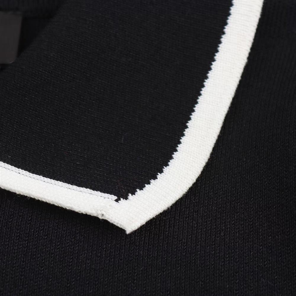 2025 Frühling Damen Colorblock-Besatz Umlegekragen Langarm Slim Strick-Cardigan