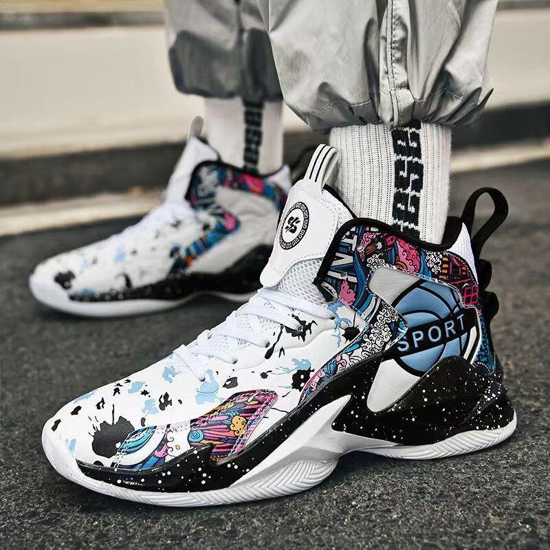 Venom Youth Basketball Shoes Friction Sound Non-slip Wear-resistant Lightweight Breathable High-top Men's Youth Mandarin Duck Sneakers