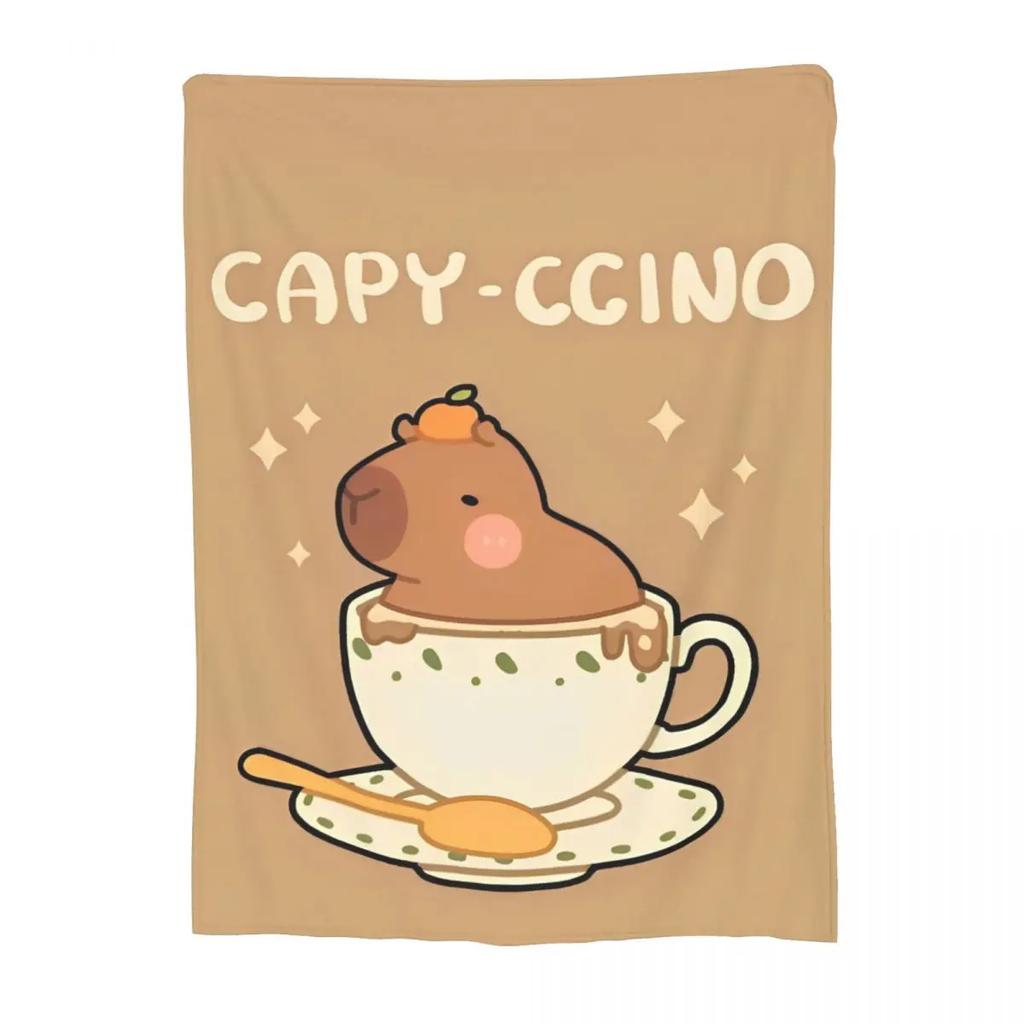 Super Soft Flannel Throw Blankets with Cute Capybara Design for Bedding Couch Cozy and Stylish Home Textile