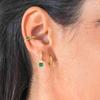 2023 Fashion Stainless Steel Green Chain Hoop Earrings For Women Cubic Zirconia Thin Helix Tragus Cartilage Piercing Jewelry
