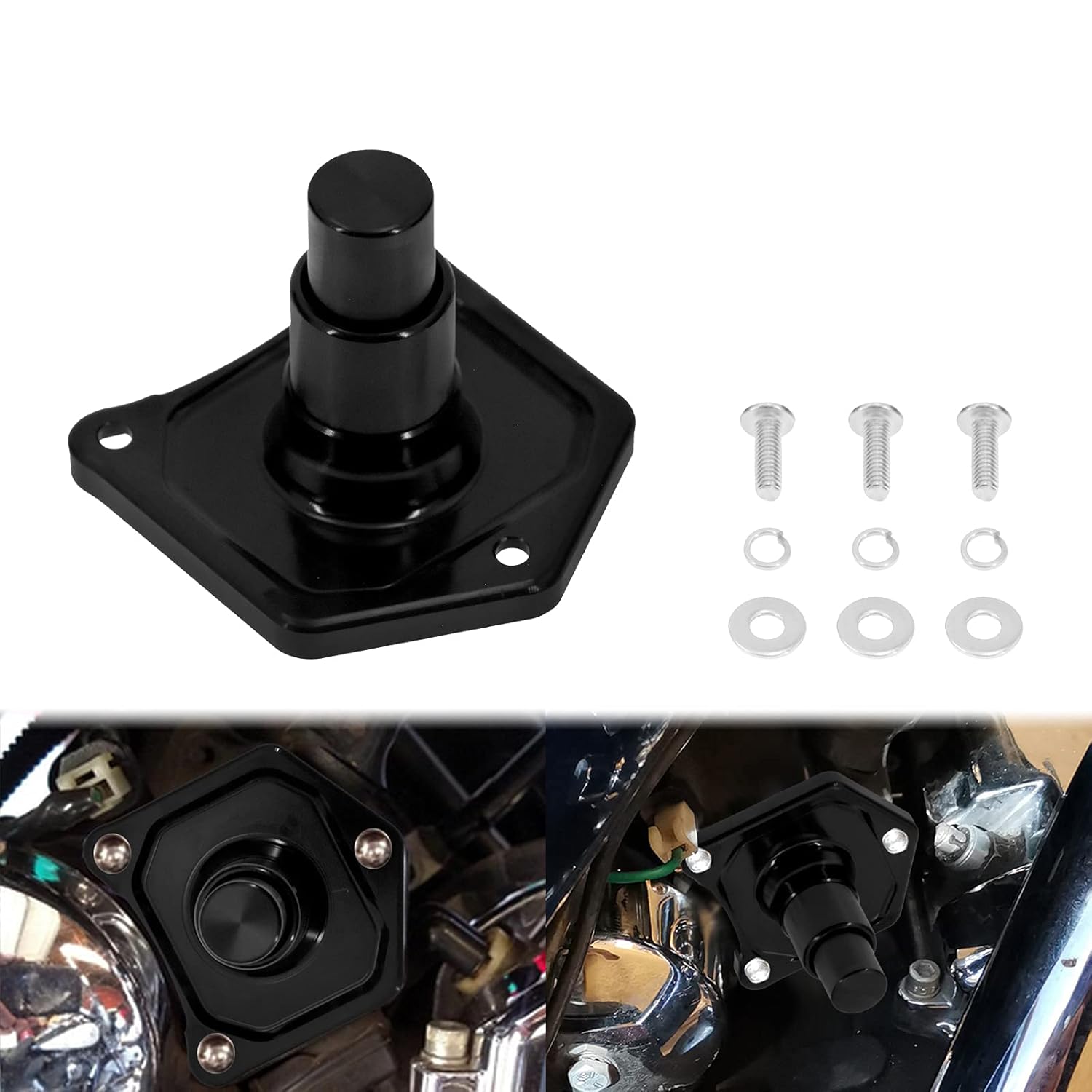 

HDBUBALUS Solenoid Cover Push Button Starter Black Fit for Harley Dyna Street Bob Fat Bob Touring Electra Glide 1991-Later