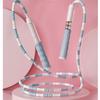 Bamboo Jump Rope Adjustable Length Beaded Jump Rope with Silicone Handle for Kids Students