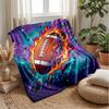 Flaming Football Fiesta Theme blanket Lightweight Warm Flannel Blanket Decorative Throw Blanket for Home Decoration