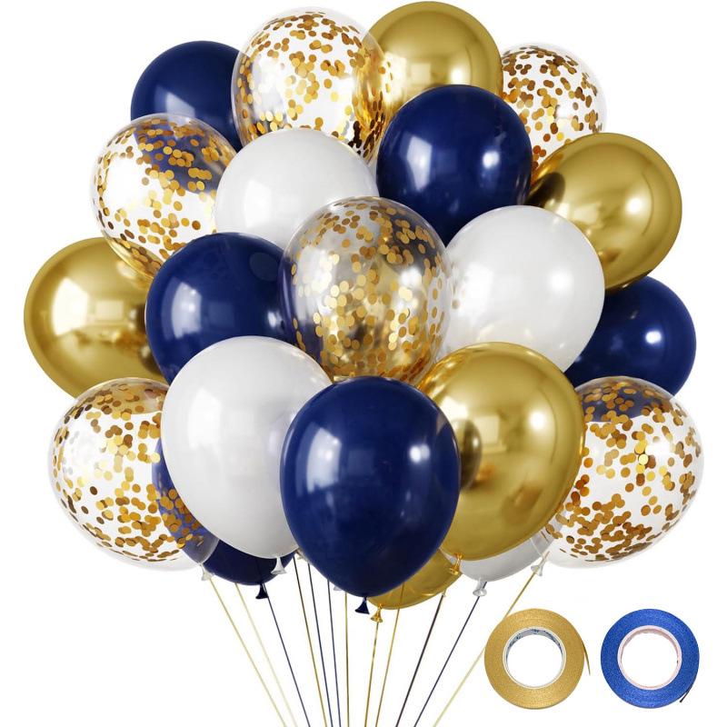 12-Inch Sequin Metallic Latex Balloons, 30pcs - Perfect for Birthday Party Decorations