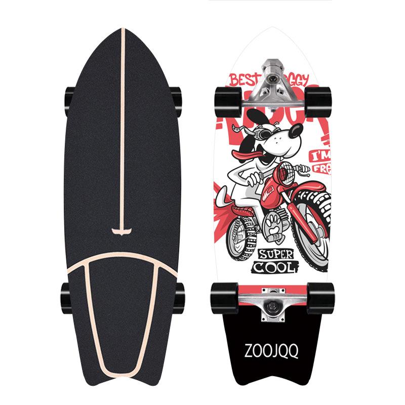 32 אינץ' סקייטבורד גלישה ללא דוושת זנב דוושת CX7 Bridge Brush Street למתחילים למתחילים לתרגול סקי גלישה