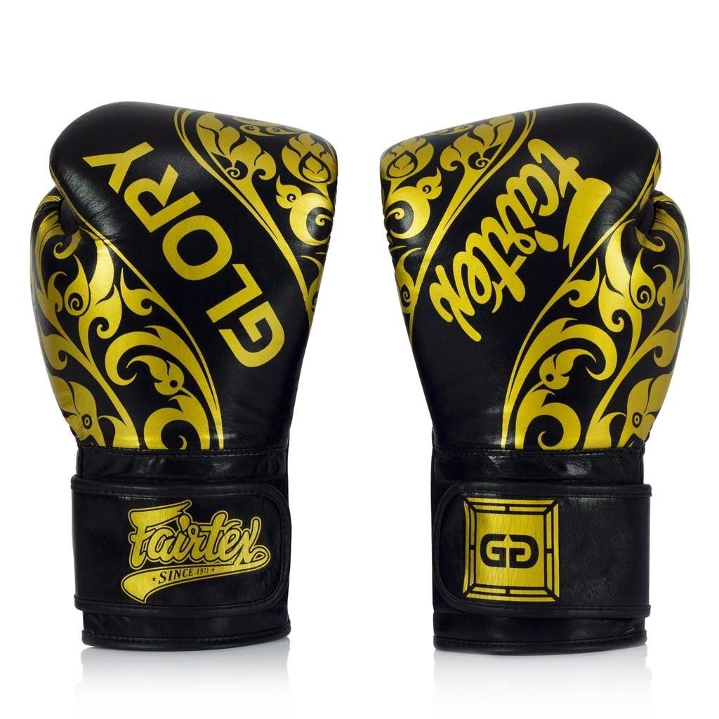 Fairtex Echte Leder Boxhandschuhe BGVG2 Schwarz 14oz