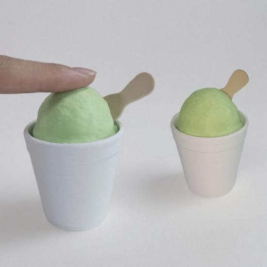 Ice Cream Cup Fidget Clicker, 3D Printed Ice Cream Finger Clicker, Anxiety Stress Relief Push Button Fidget Toy for Kids Adults