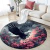 Raven Round Area Rug,Carpet Rug for Living Room Bedroom Sofa Playroom Decor,Non-slip Floor Mat