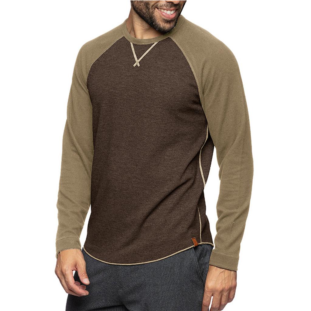 Men'S Button Up Long Sleeved Fashionable Casual Sports Top
