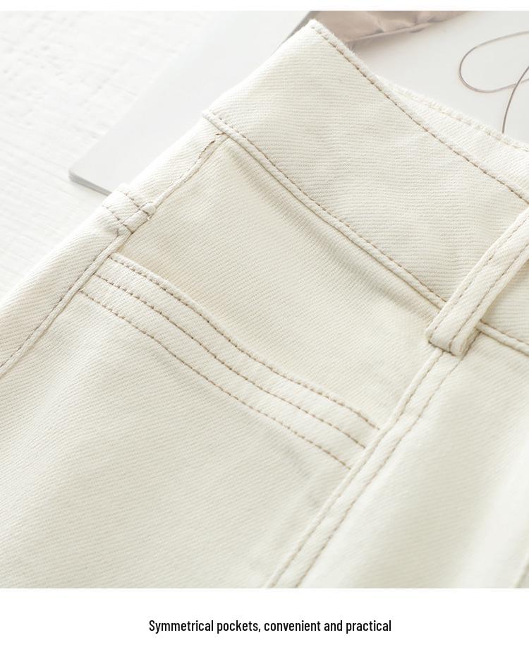Women's Spring 2025 Denim Blue High Waist Slimming Wide Leg Jeans