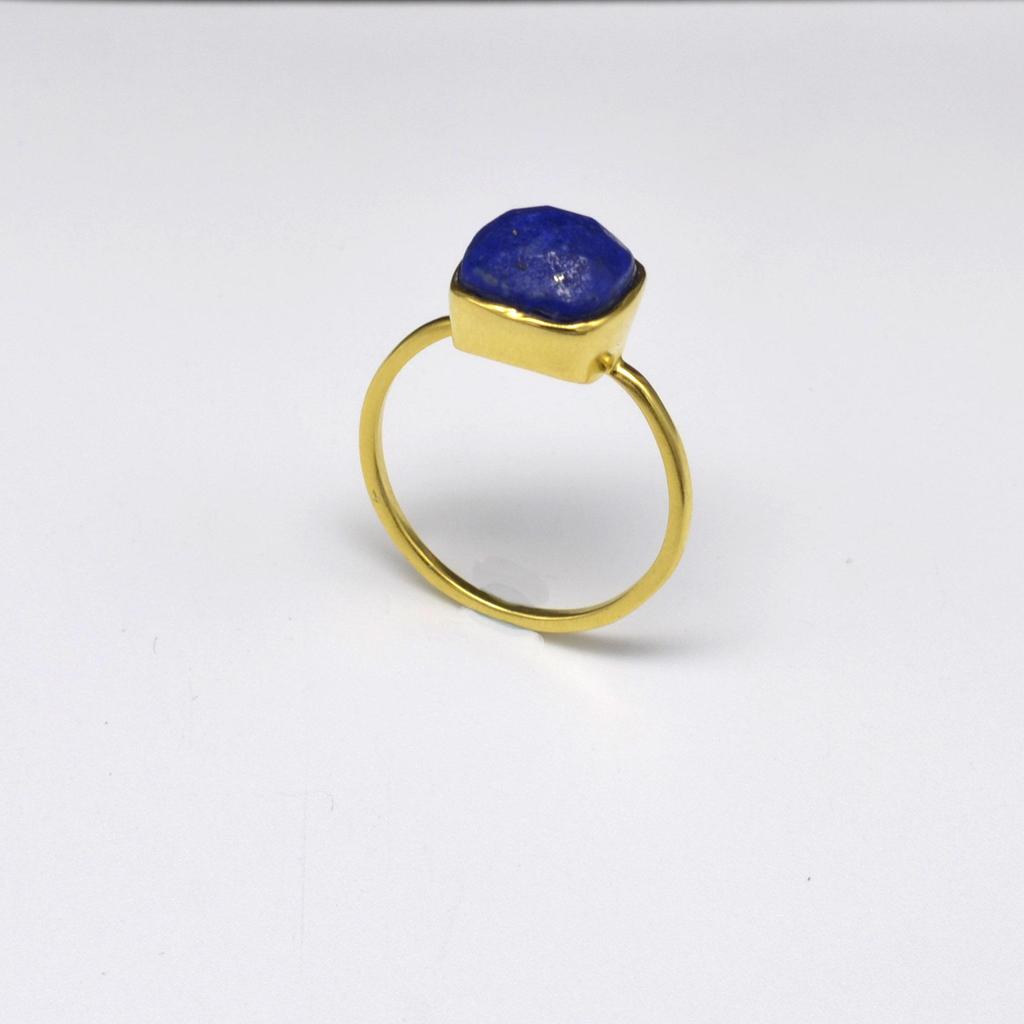Lapis Lazuli 925 Sterling Silver Ring, Natural Gemstone Handmade Women Boho Ring