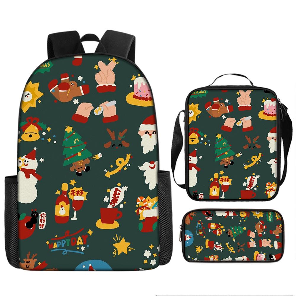 School Bag New Christmas Halloween Cartoon Animation Children Boys and Students Lightweight Burden Reduction Large Capacity Backpack