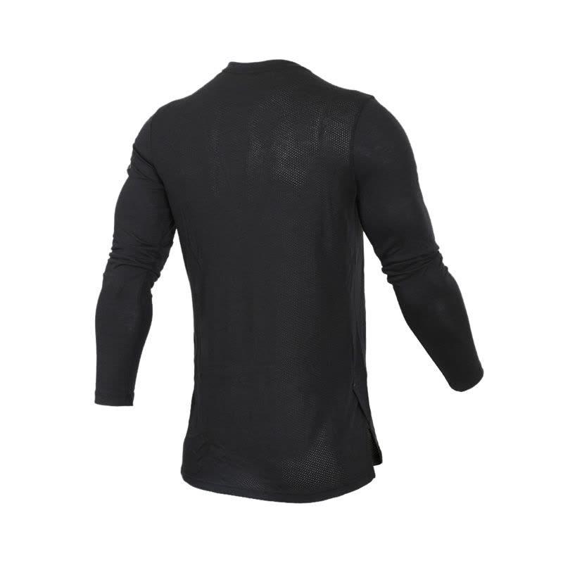 Nike Solid Color Sports Casual Crew Neck Knit Long Sleeve T-Shirt Men Tops Black 891602-010