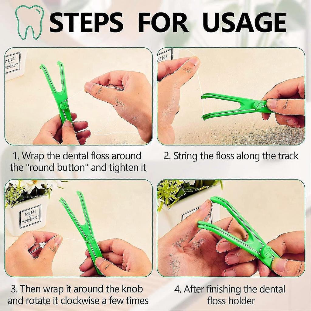 10 Pcs Reusable Flosser Holder, Dental Floss Holder, Floss Handle Durable Adults And Kids Dental Tools Ha