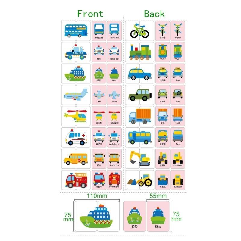 Baby Toys Infant Early Head Start Training Puzzle Cognitive Card Car Fruit Animal Life Set Pair Puzzle Baby Gift