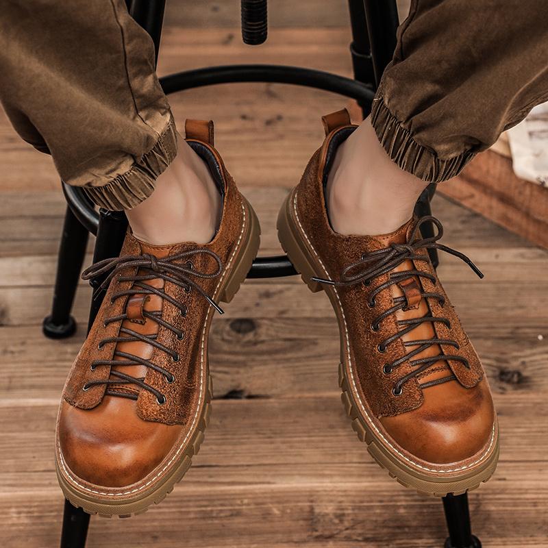 Fashion Men's Shoes Genuine Leather Lace-up Formal Shoes Rubber Sole Luxury Brand Business Office Dress Shoes New Wedding Casual Shoes