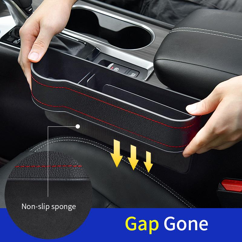 Multifunctional Seat Side Organizer Cup Holder For Cars Leather Auto Seat Gap Filler Storage Box Seat Pocket Stowing Tidying