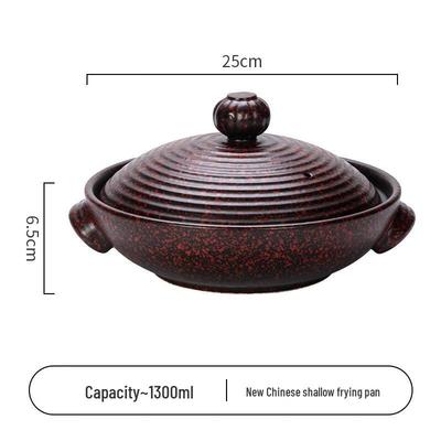 San Jiaolong Keramik flacher Tontopf