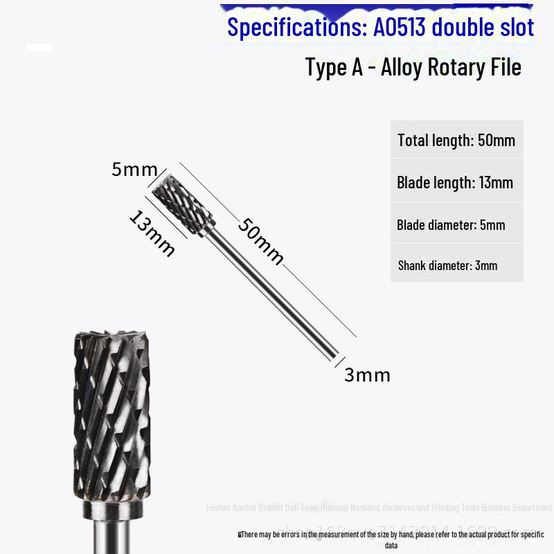 Fresa a lima rotante in carburo di tungsteno 3x5 mm - per molatura di metalli e intaglio del legno, scanalatura singola e doppia.